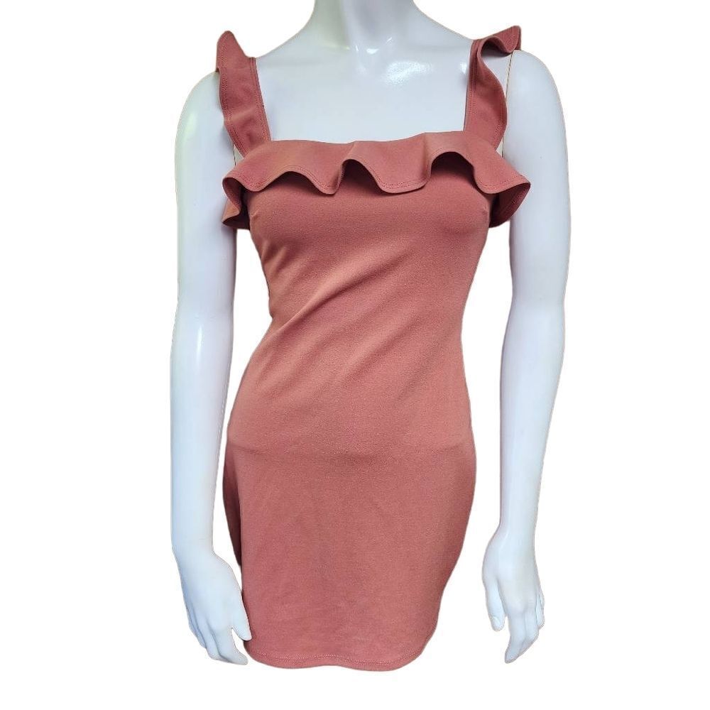 Blue Blush Coral Pink Ruffle Dress (S) - Picture 2 of 5